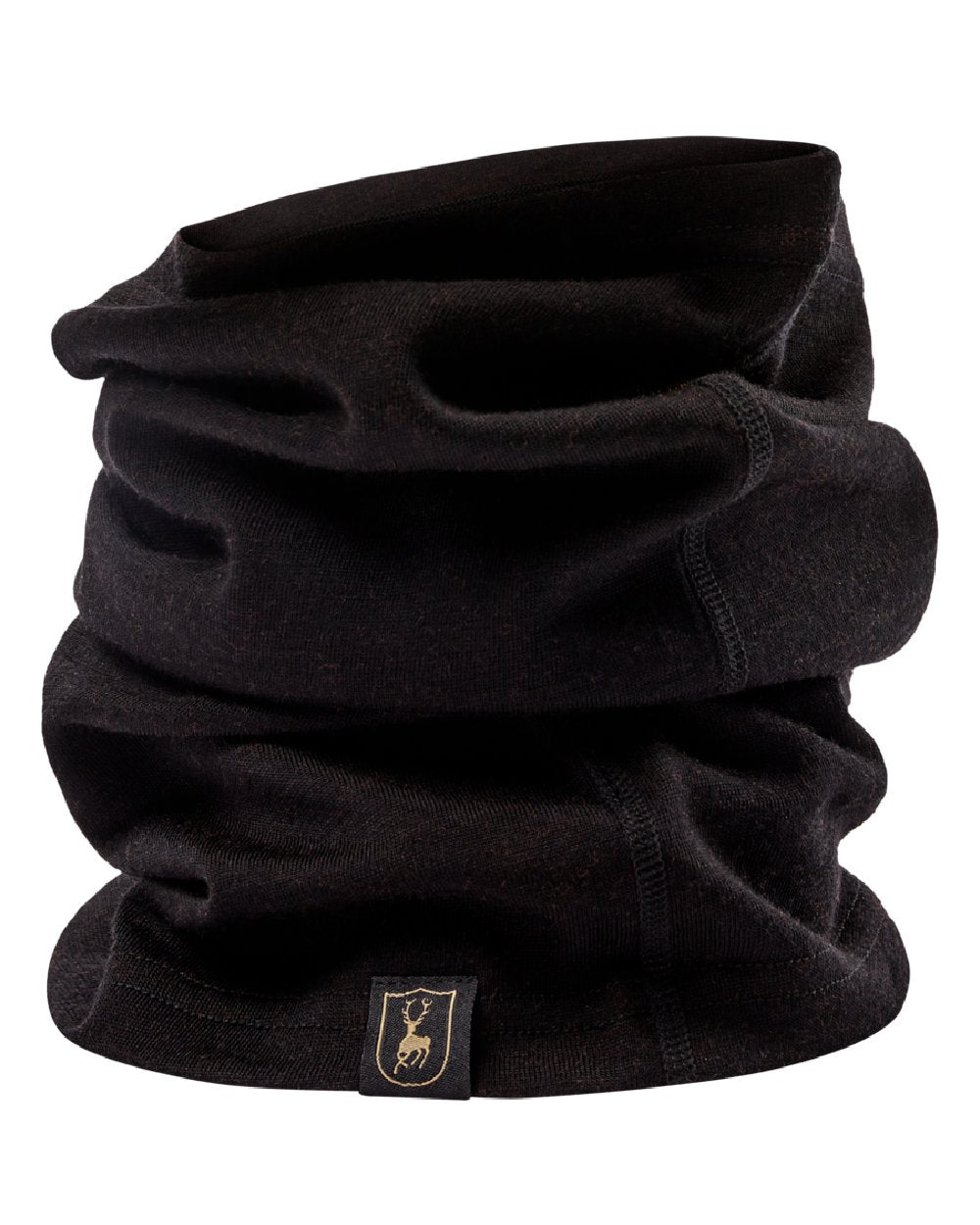 Black Oak coloured Deerhunter Quinn Merino Neck Tube on white background #colour_black-oak