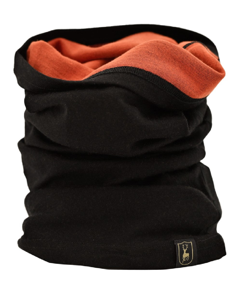 Black Oak coloured Deerhunter Quinn Merino Neck Tube on white background #colour_black-oak