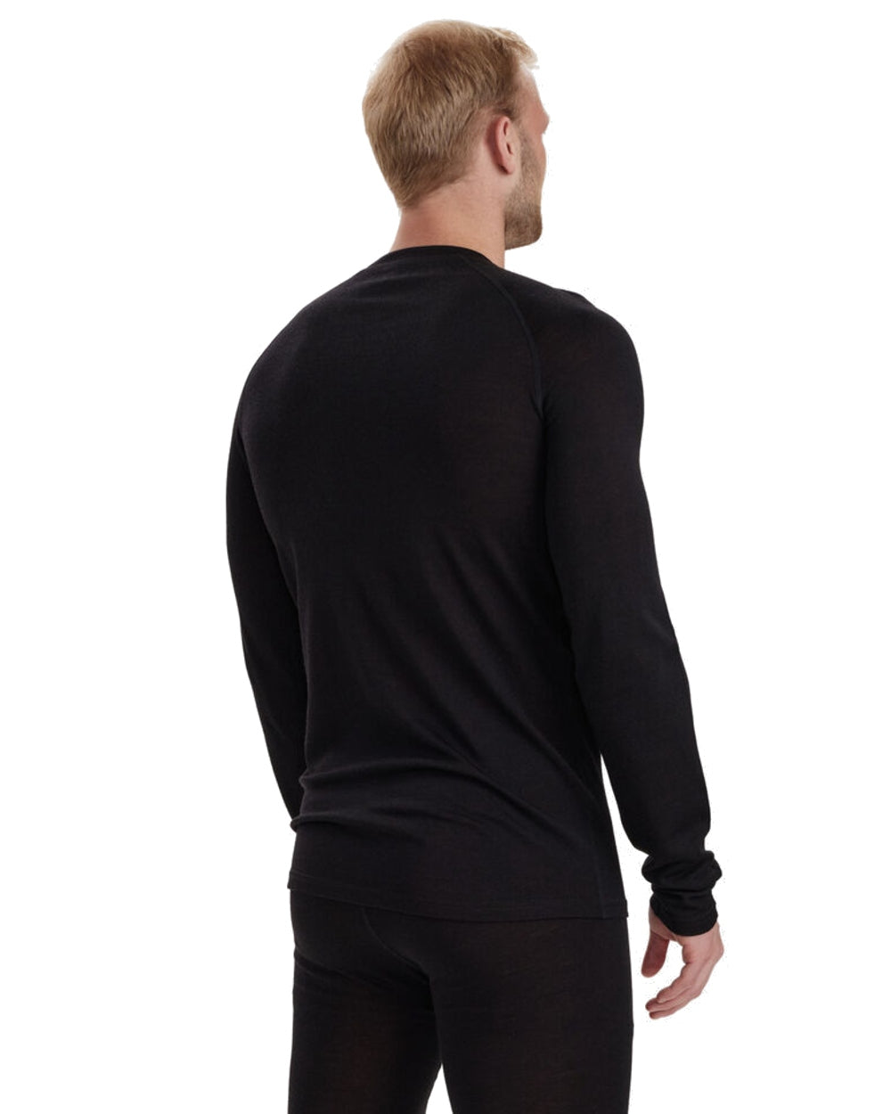 Black Oak coloured Deerhunter Quinn Merino Undershirt on white background #colour_black-oak