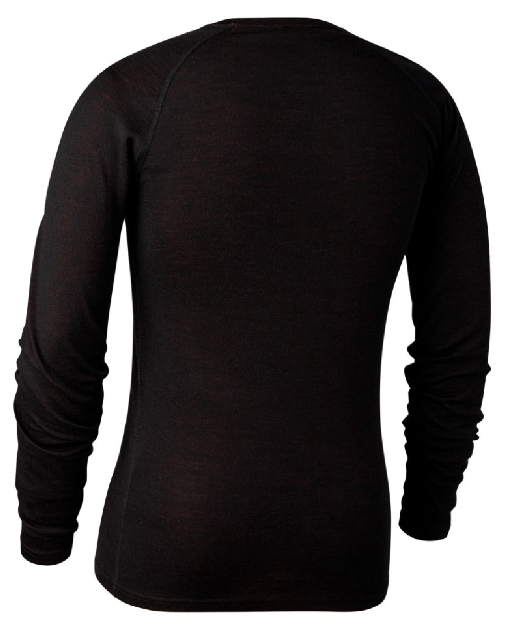 Black Oak coloured Deerhunter Quinn Merino Undershirt on white background #colour_black-oak