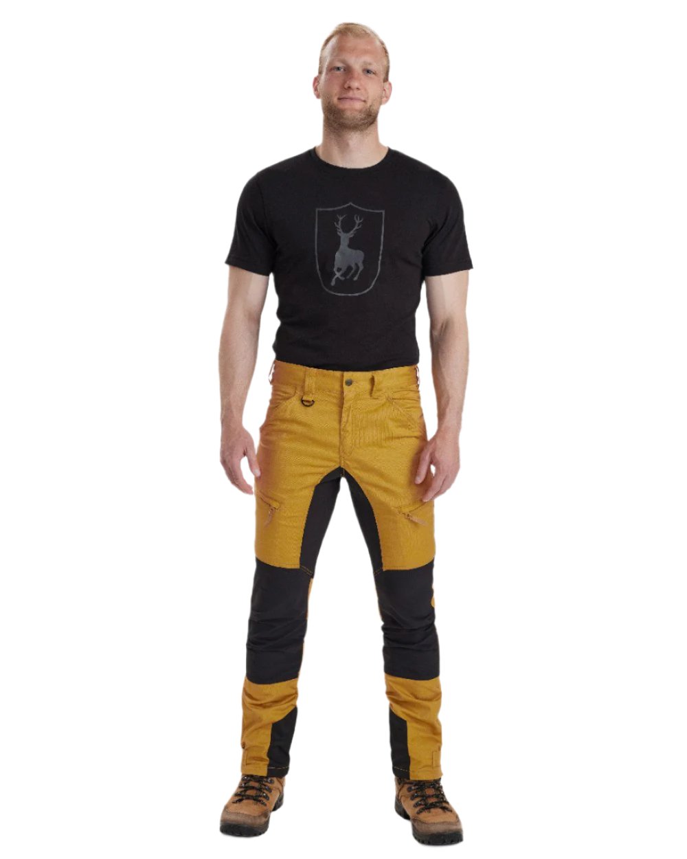 Buckthorn Coloured Deerhunter Rogaland Contrast Stretch Trousers on white background #colour_buckthorn