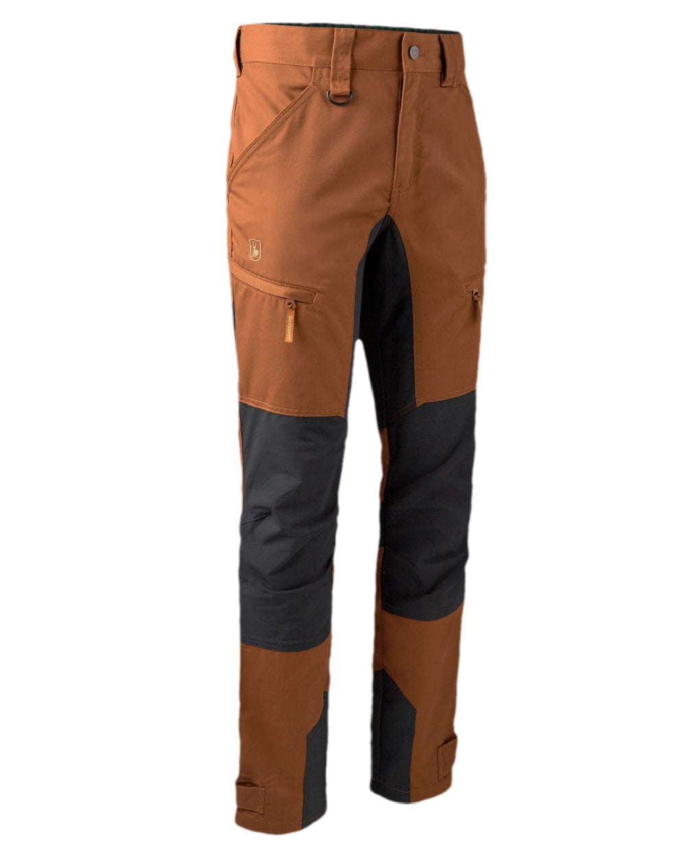Burnt Orange Coloured Deerhunter Rogaland Contrast Stretch Trousers on white background #colour_burnt-orange