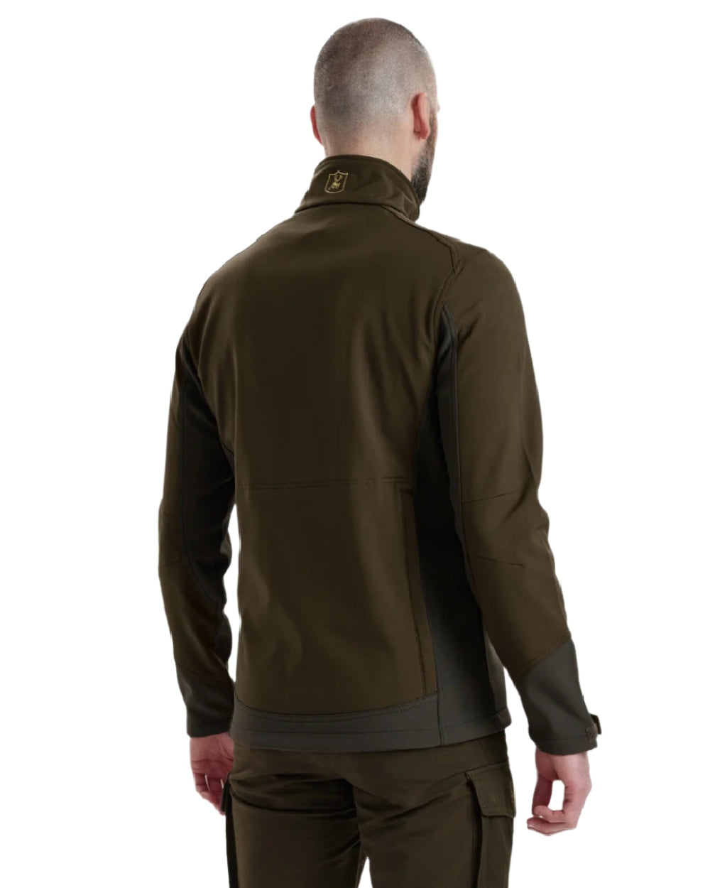 Fallen Leaf coloured Deerhunter Rogaland Softshell Jacket on white background #colour_fallen-leaf