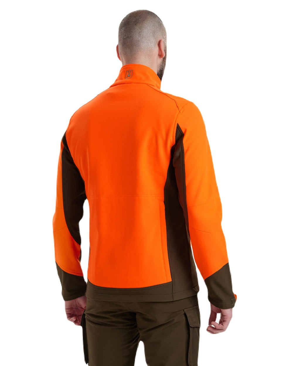 Orange coloured Deerhunter Rogaland Softshell Jacket on white background #colour_orange