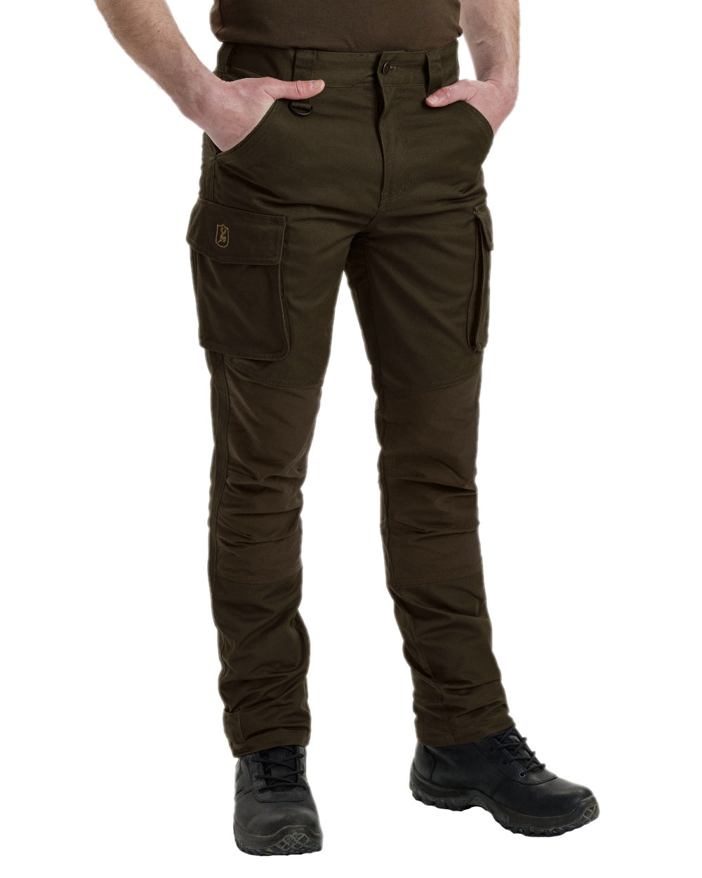 Fallen Leaf Coloured Deerhunter Rogaland Stretch Trousers on white background #colour_fallen-leaf