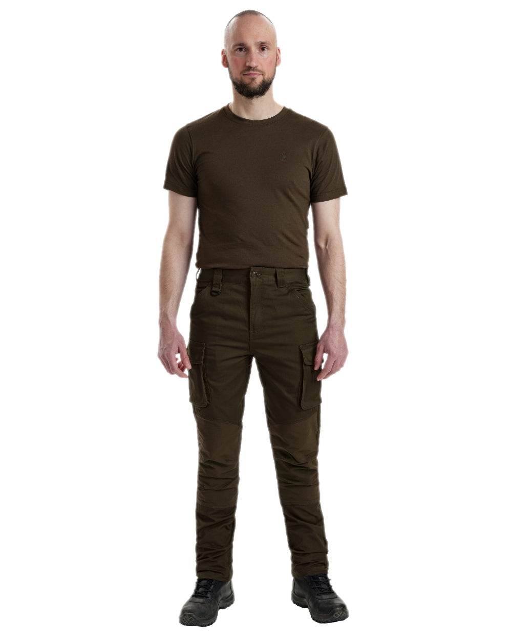 Fallen Leaf Coloured Deerhunter Rogaland Stretch Trousers on white background #colour_fallen-leaf