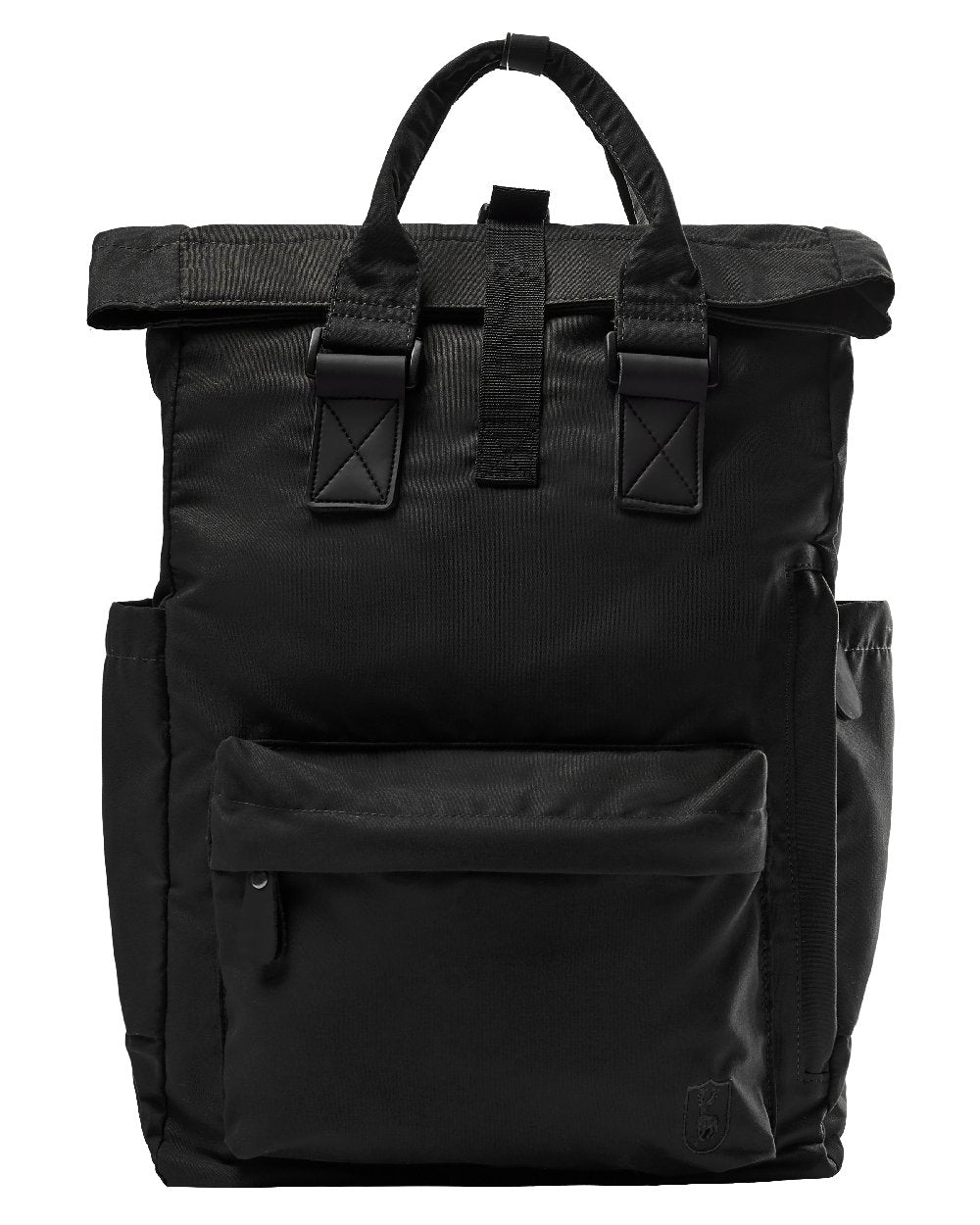 Black Ink coloured Deerhunter Rolltop Backpack on white background #colour_black-ink