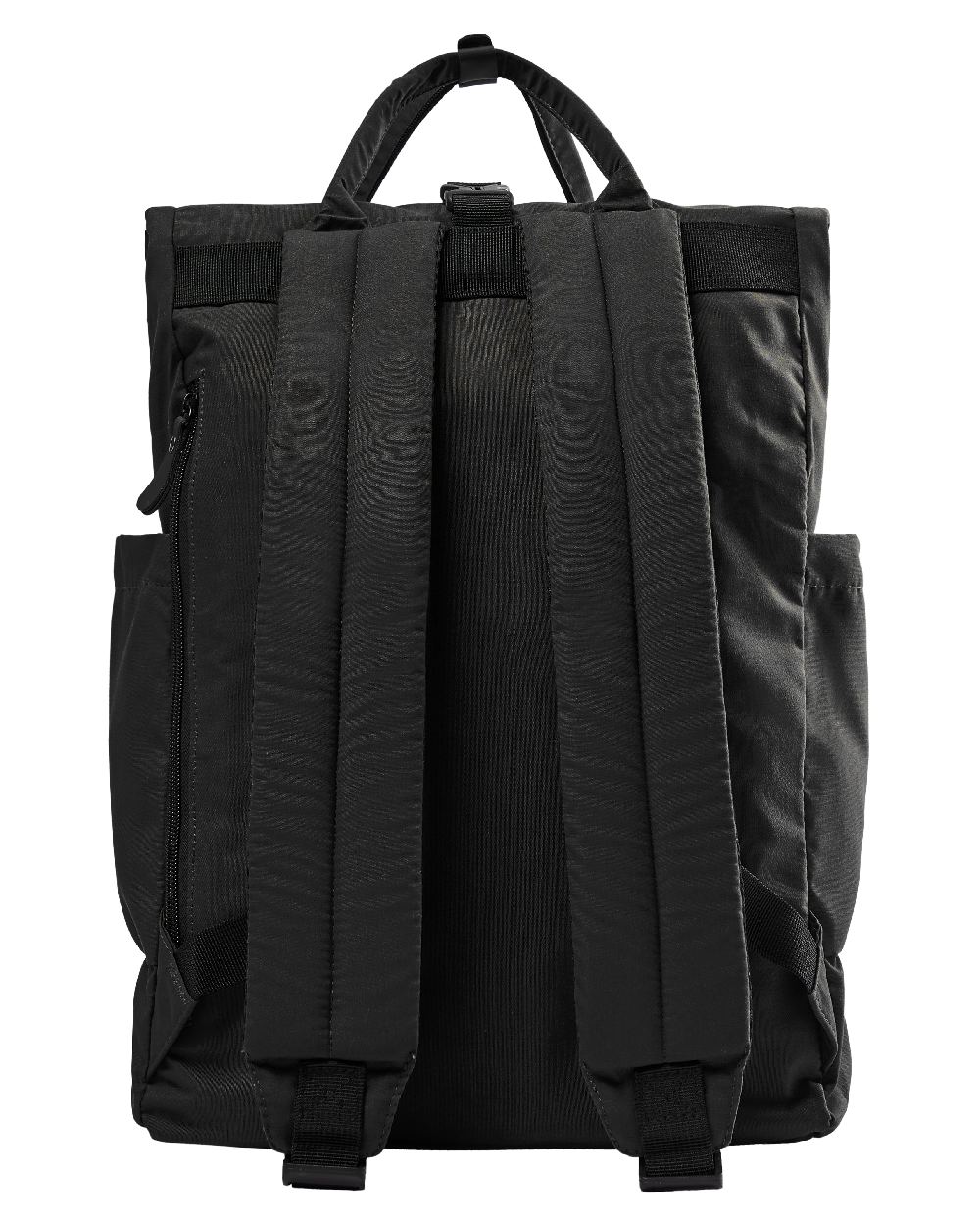 Black Ink coloured Deerhunter Rolltop Backpack on white background #colour_black-ink