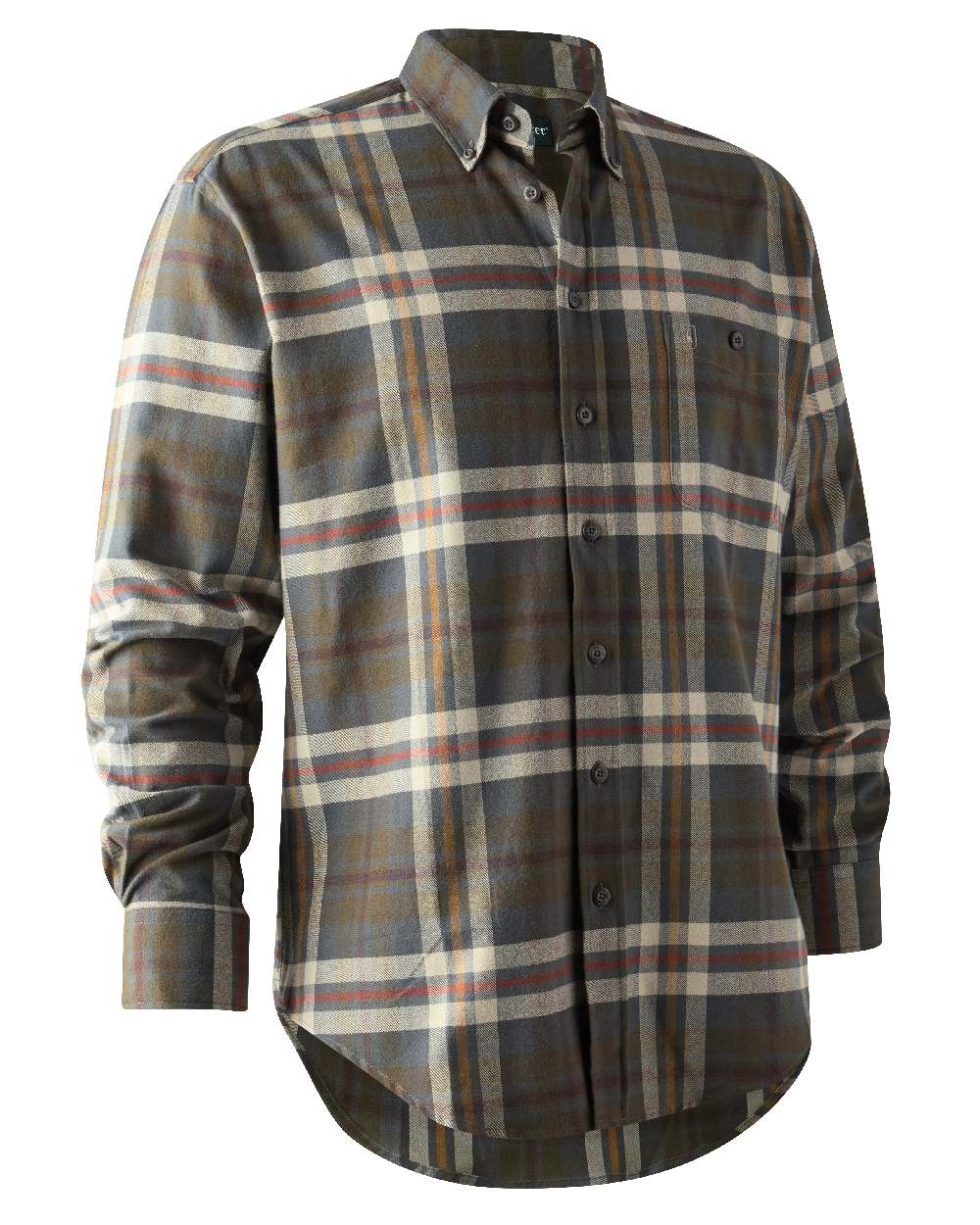 Yellow Check coloured Deerhunter Ronald Shirt on white background #colour_yellow-check