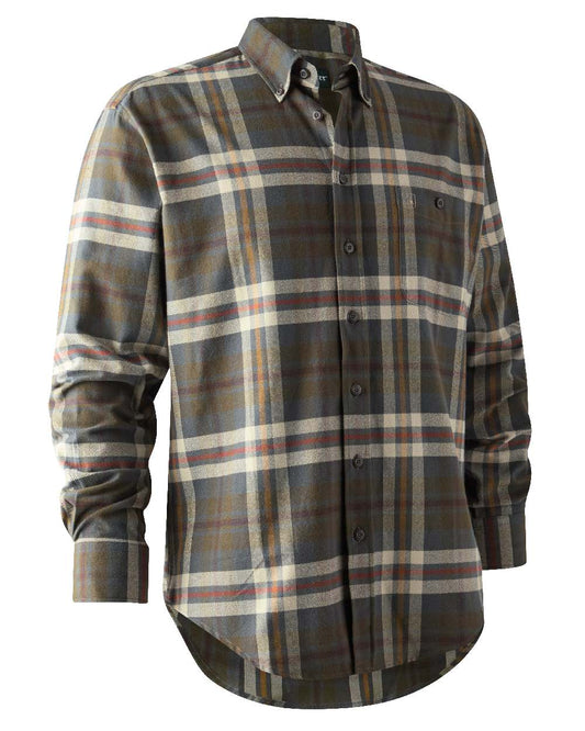 Yellow Check coloured Deerhunter Ronald Shirt on white background #colour_yellow-check