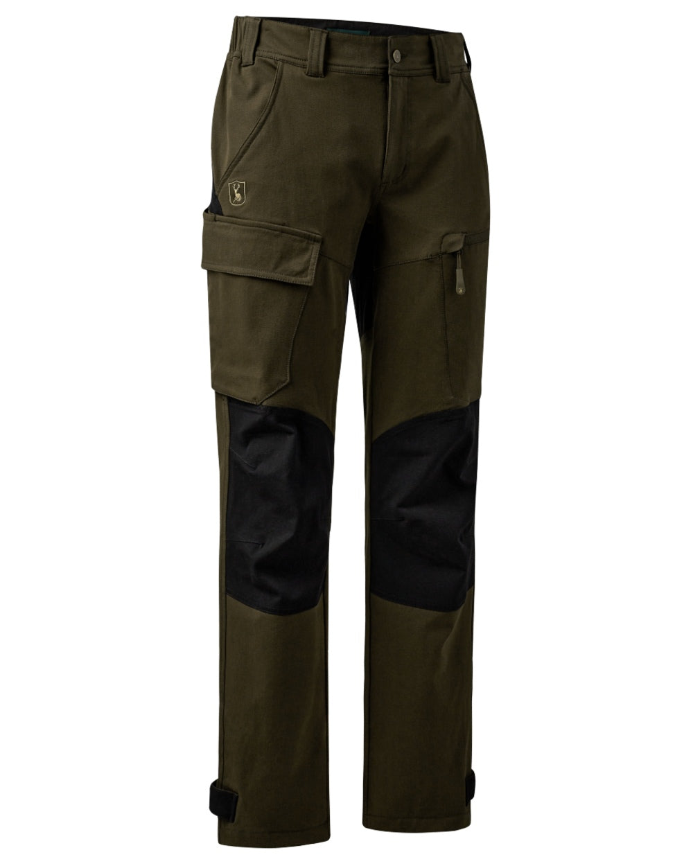 Fallen Leaf Black coloured Deerhunter Sarek Full Stretch Trousers on white background #colour_fallen-leaf-black