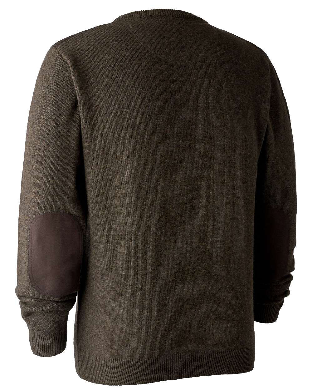Dark Elm coloured Deerhunter Sheffield O-Neck Sweater on white background #colour_dark-elm