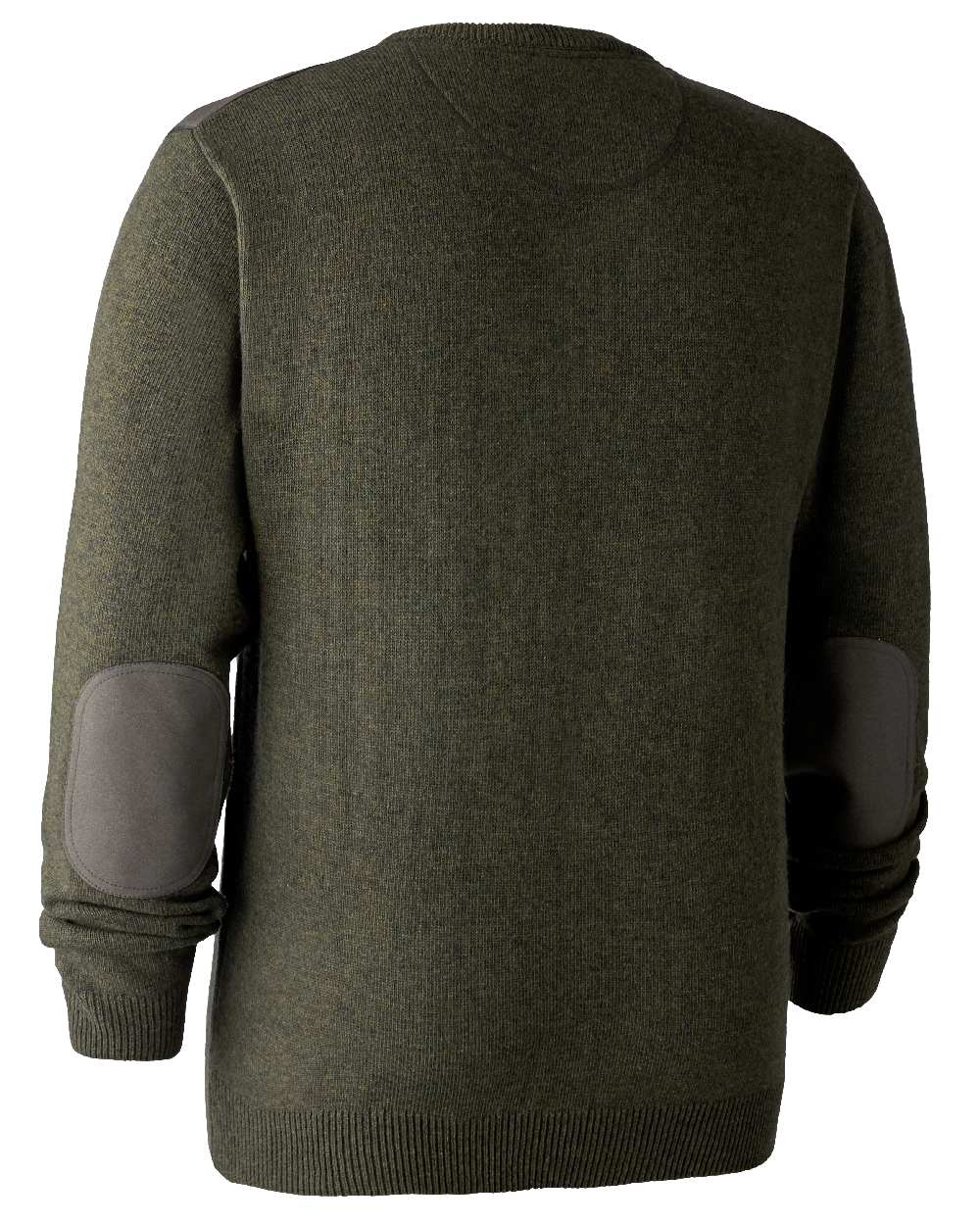 Green Melange coloured Deerhunter Sheffield V-Neck Sweater on white background #colour_green-melange