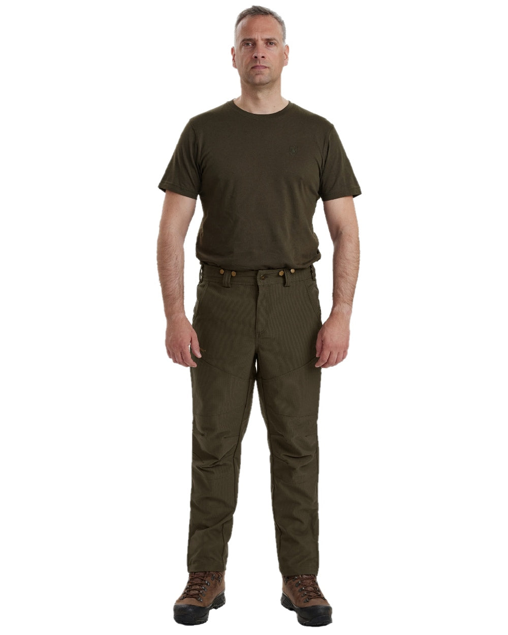 Palm Green coloured Deerhunter Strike Extreme Boot Trousers on white background #colour_palm-green