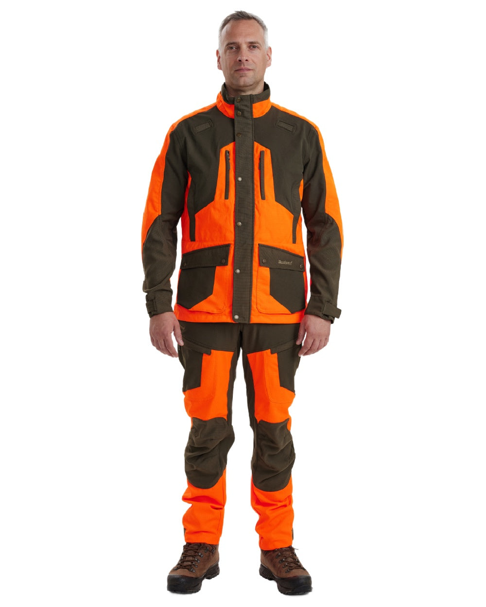 Orange coloured Deerhunter Strike Extreme Jacket on white background #colour_orange
