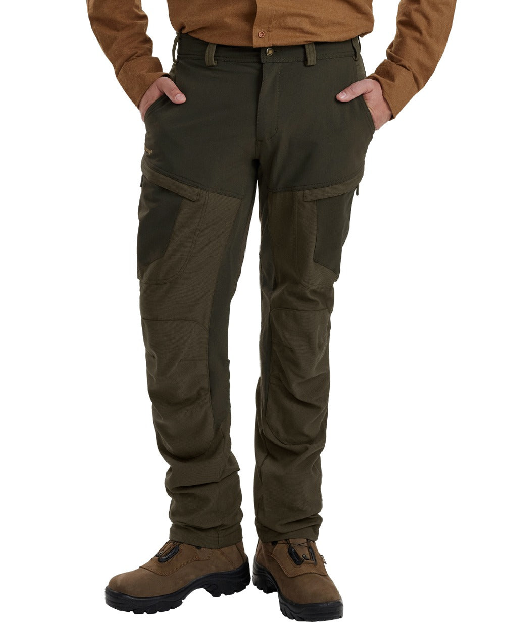 Palm Green coloured Deerhunter Strike Extreme Trousers on white background #colour_palm-green