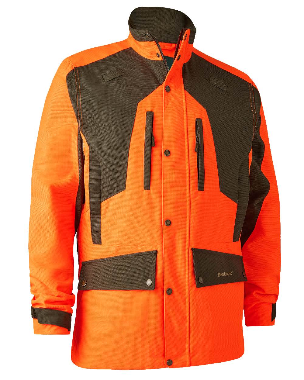 Orange coloured Deerhunter Strike Extreme Waterproof Jacket With Membrane on white background #colour_orange