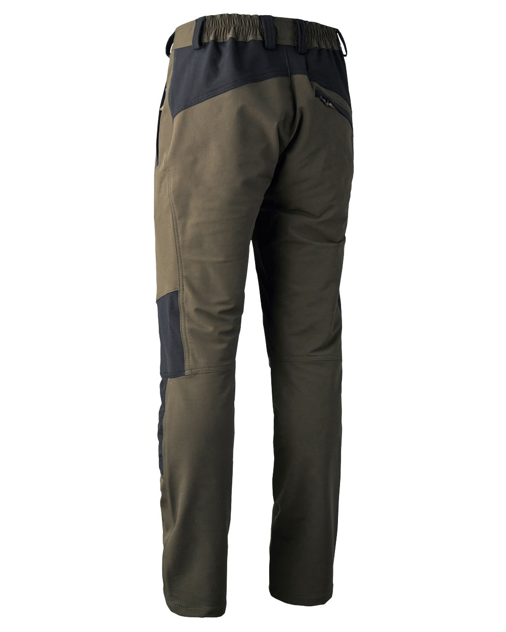 Black Fallen Leaf coloured Deerhunter Strike Full Stretch Trousers on white background #colour_black-fallen-leaf