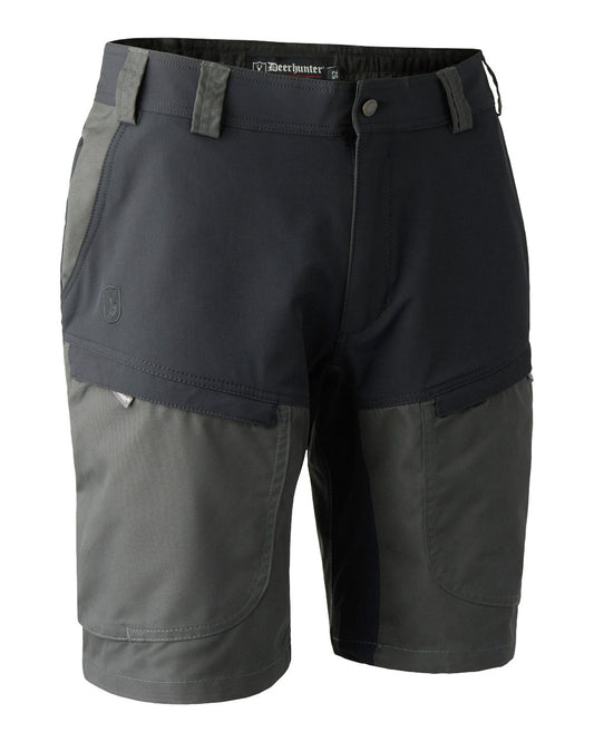 Black Ink coloured Deerhunter Strike Shorts on white background #colour_black-ink