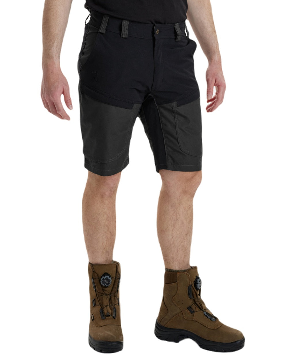 Black Ink coloured Deerhunter Strike Shorts on white background #colour_black-ink