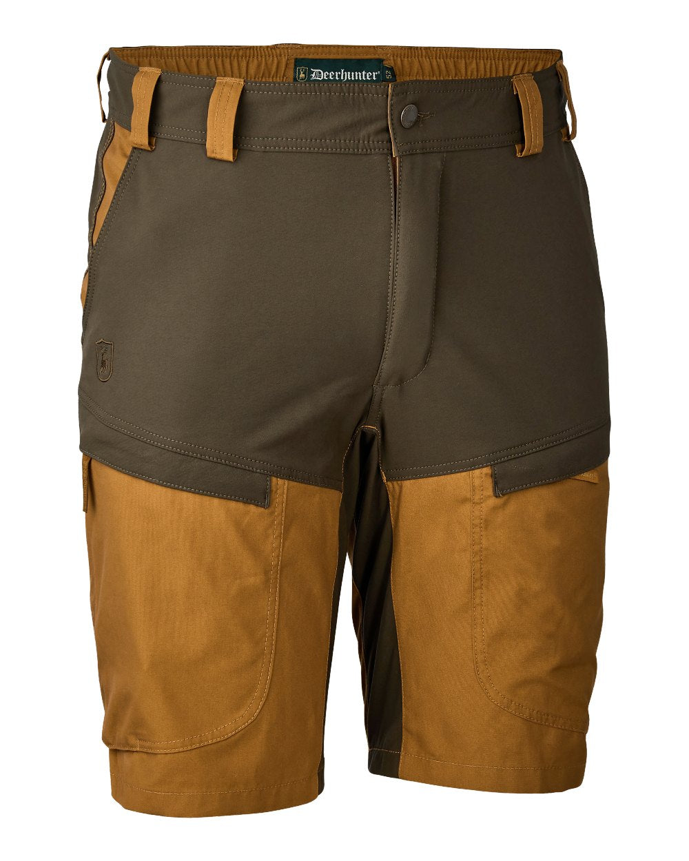 Bronze coloured Deerhunter Strike Shorts on white background #colour_bronze