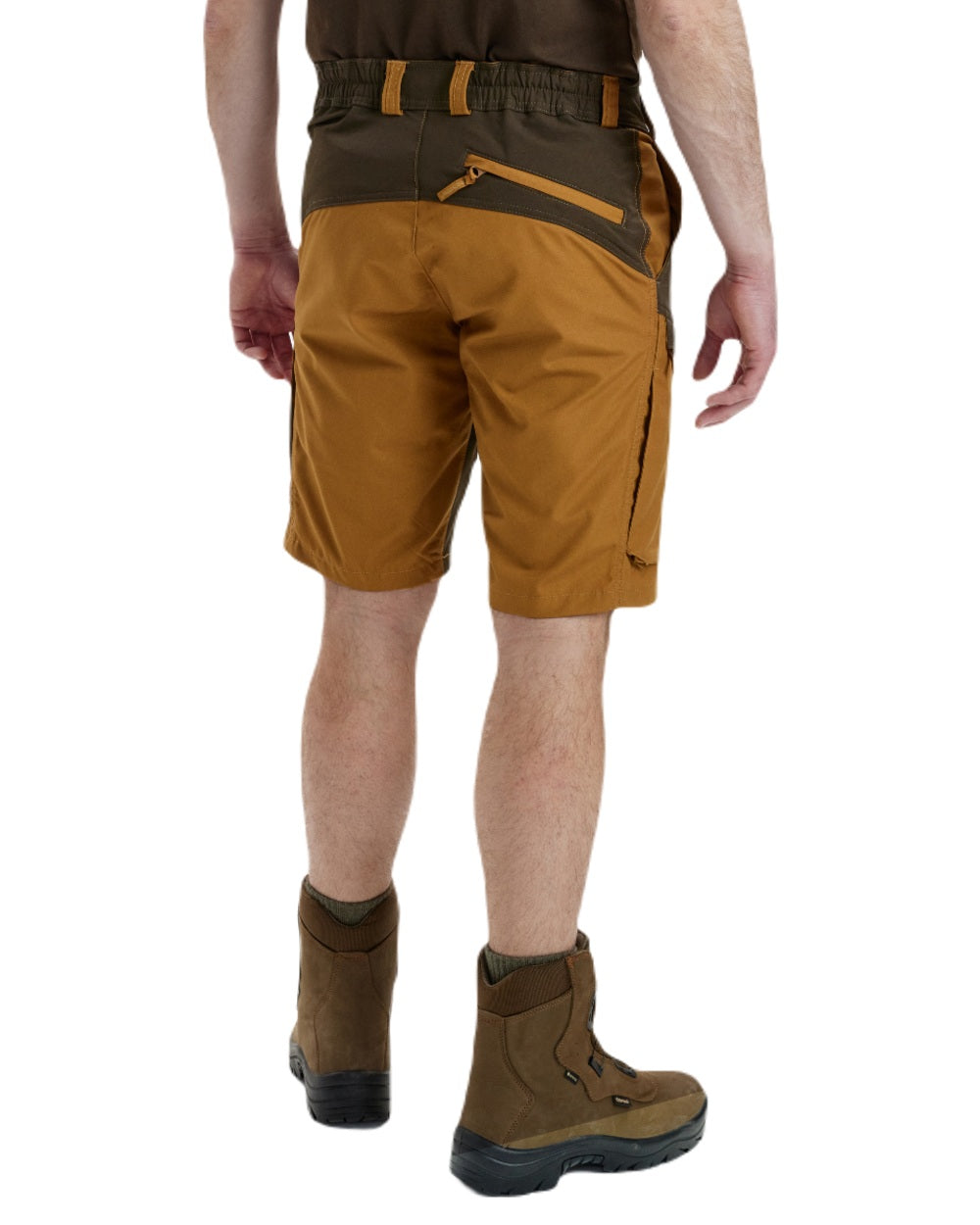 Bronze coloured Deerhunter Strike Shorts on white background #colour_bronze