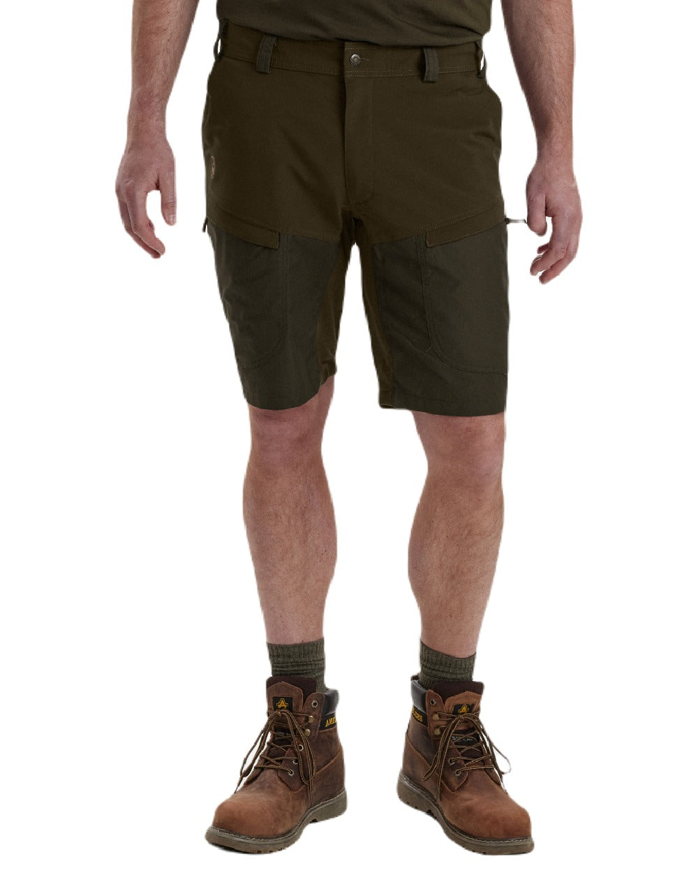Deep Green coloured Deerhunter Strike Shorts on white background #colour_deep-green