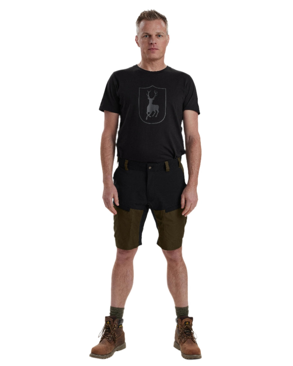 Fallen Leaf coloured Deerhunter Strike Shorts on white background #colour_fallen-leaf