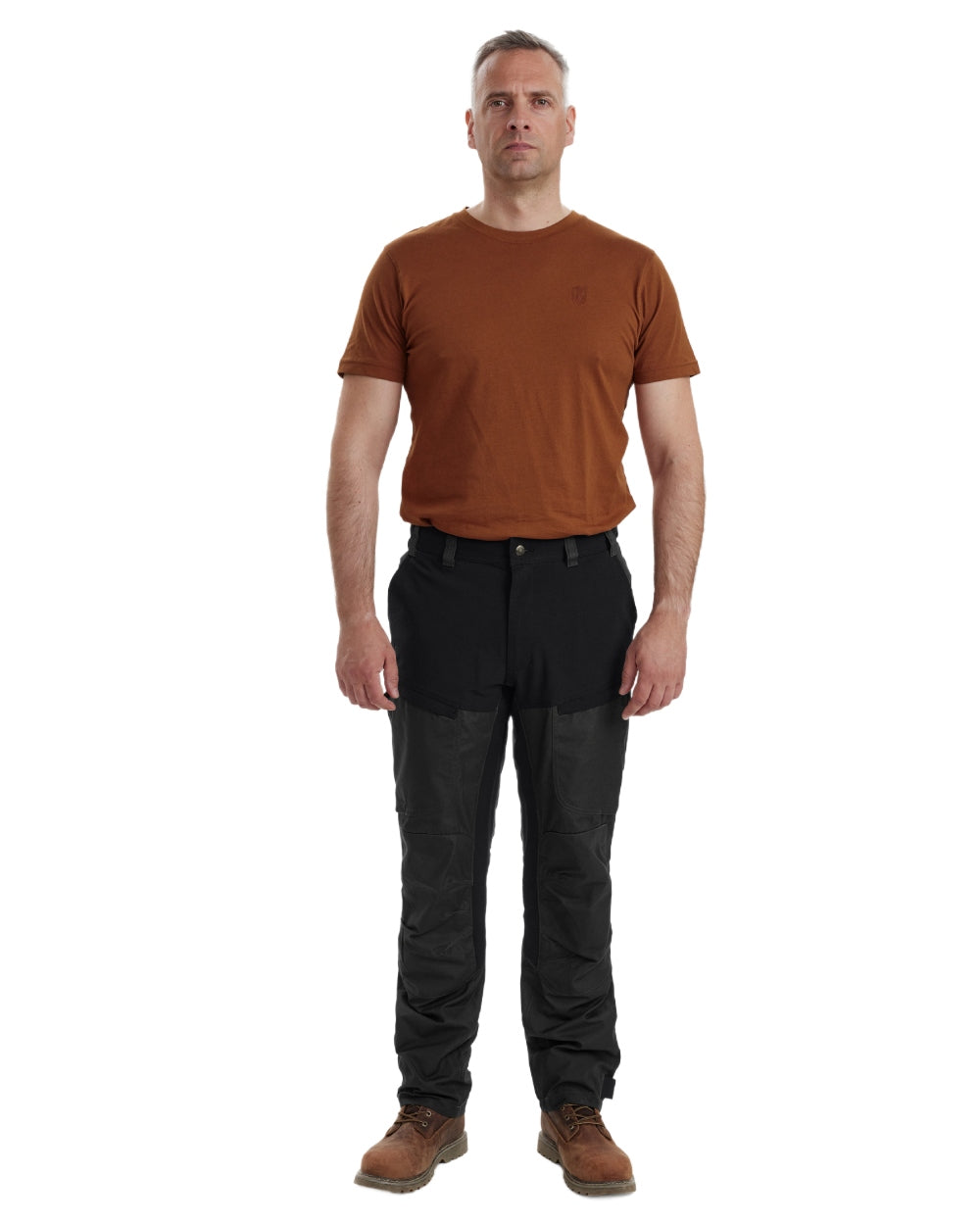Black Ink coloured Deerhunter Strike Trousers With Membrane on white background #colour_black-ink