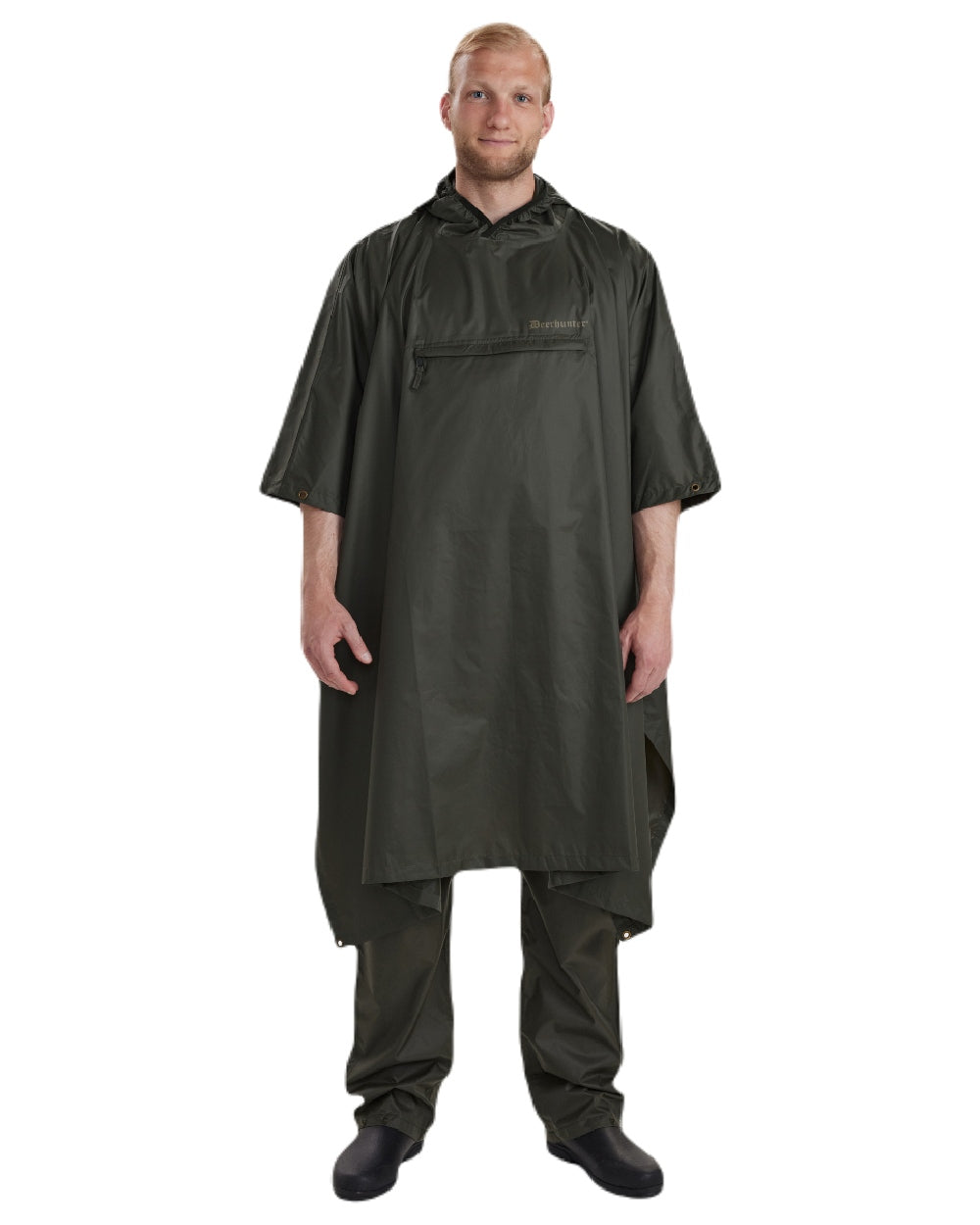 Timber coloured Deerhunter Survivor Rain Poncho on white background #colour_timber