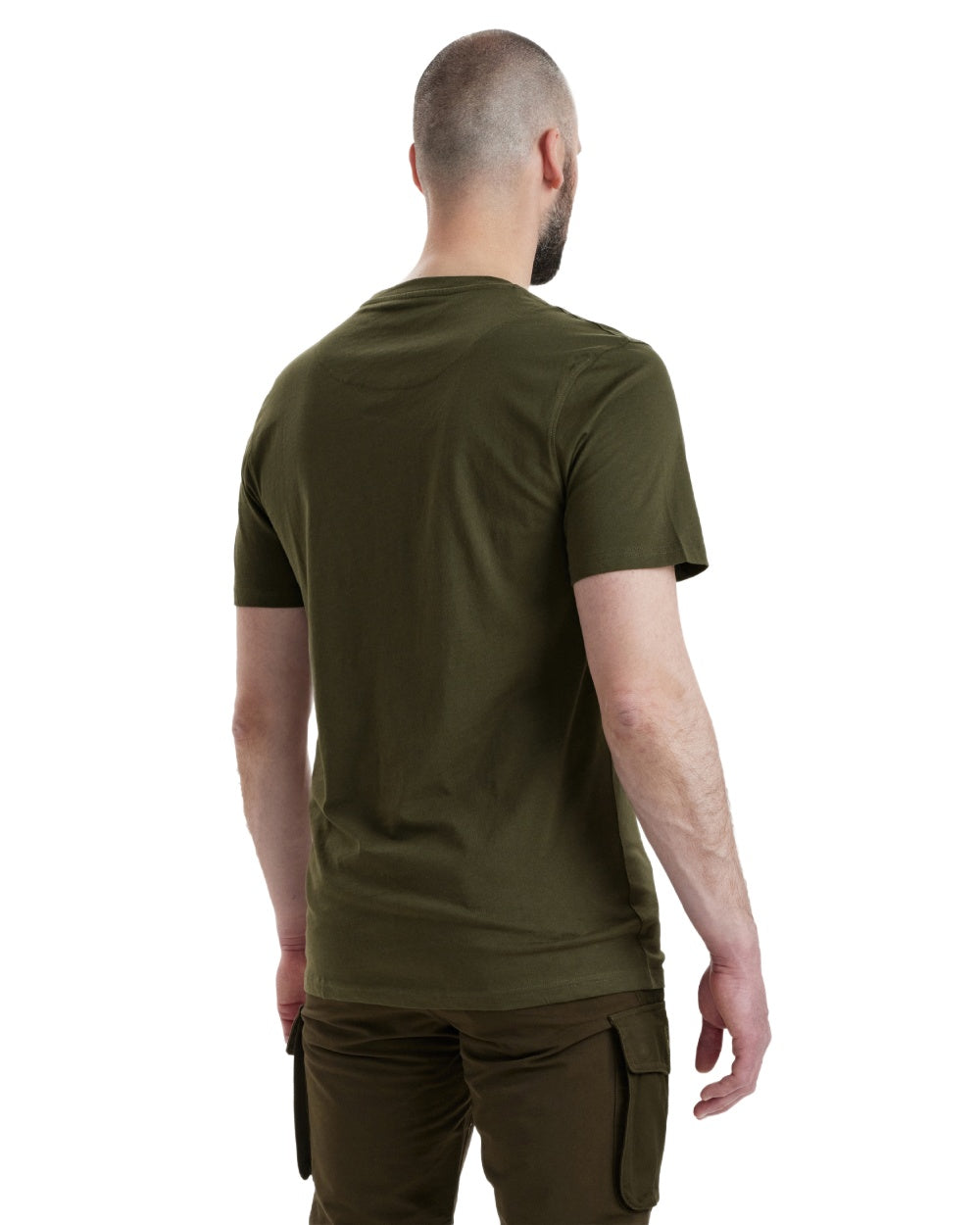Green Brown Leaf coloured Deerhunter T-Shirts 2-Pack on white background #colour_green-brown-leaf