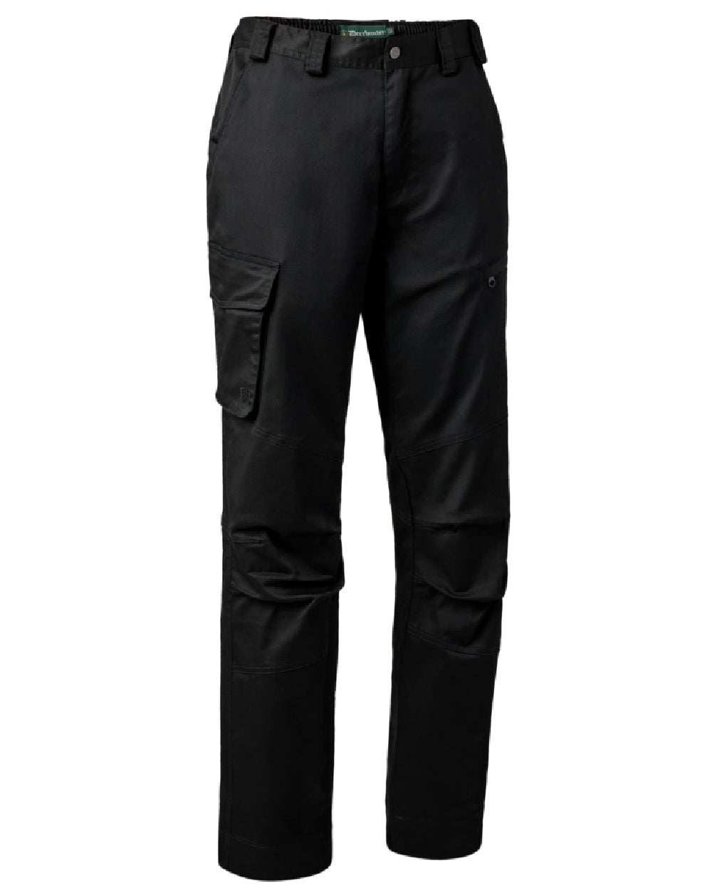 Black coloured Deerhunter Traveler Trousers on white background #colour_black