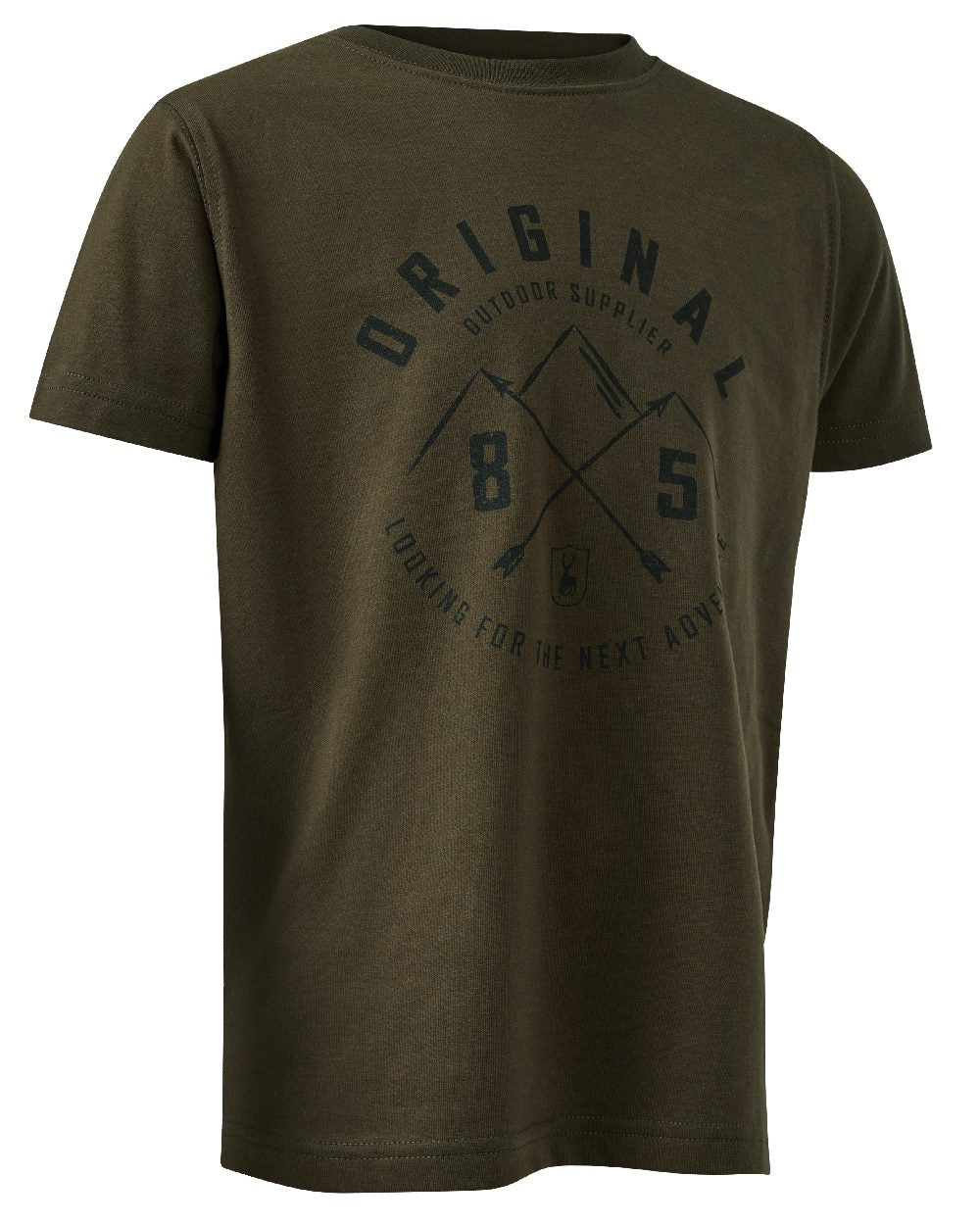 Deep Green coloured Deerhunter Youth Billie T-Shirt on white background #colour_deep-green