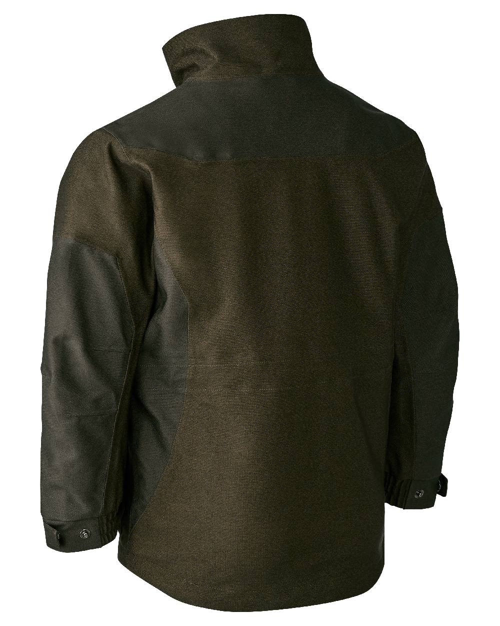 Olive Night Melange coloured Deerhunter Youth Chasse Jacket on white background #colour_olive-night-melange