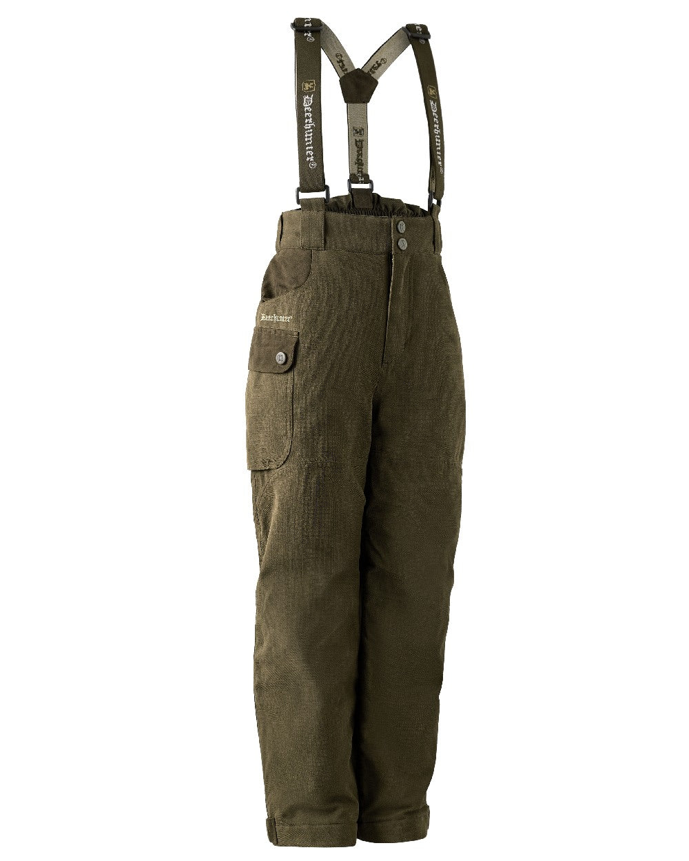 Tarmac Green coloured Deerhunter Youth Eagle Winter Trousers on white background #colour_tarmac-green