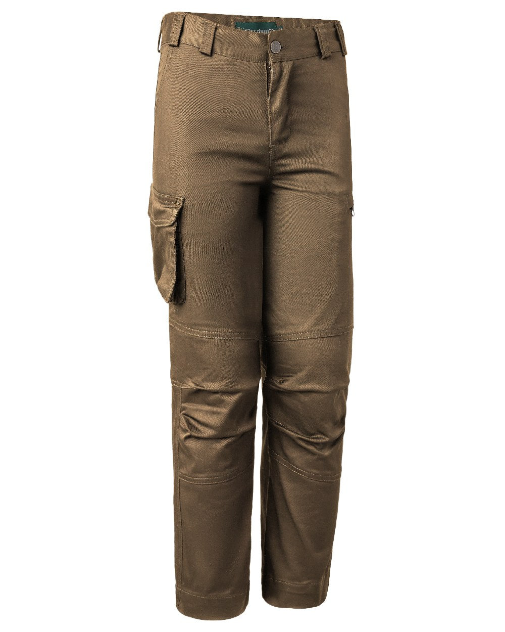 Hickory coloured Deerhunter Youth Traveler Trousers on white background #colour_hickory
