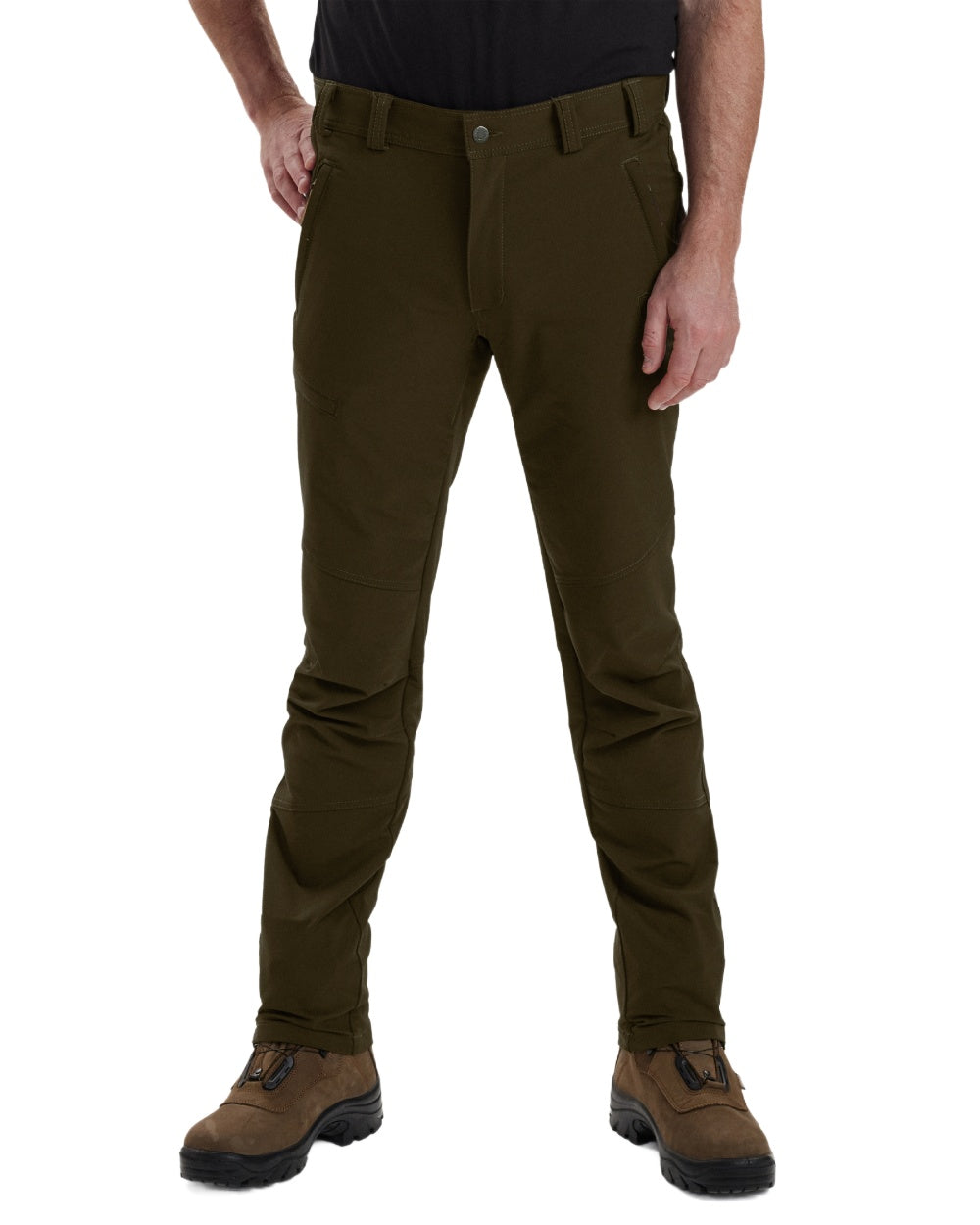 Fallen Leaf coloured Deerhunter Strike Full Stretch Trousers on white background #colour_fallen-leaf