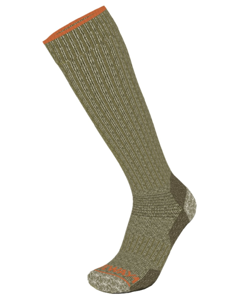 Olive Melange Coloured Gateway1 Ultra Kneehigh Socks on white background #colour_olive-melange