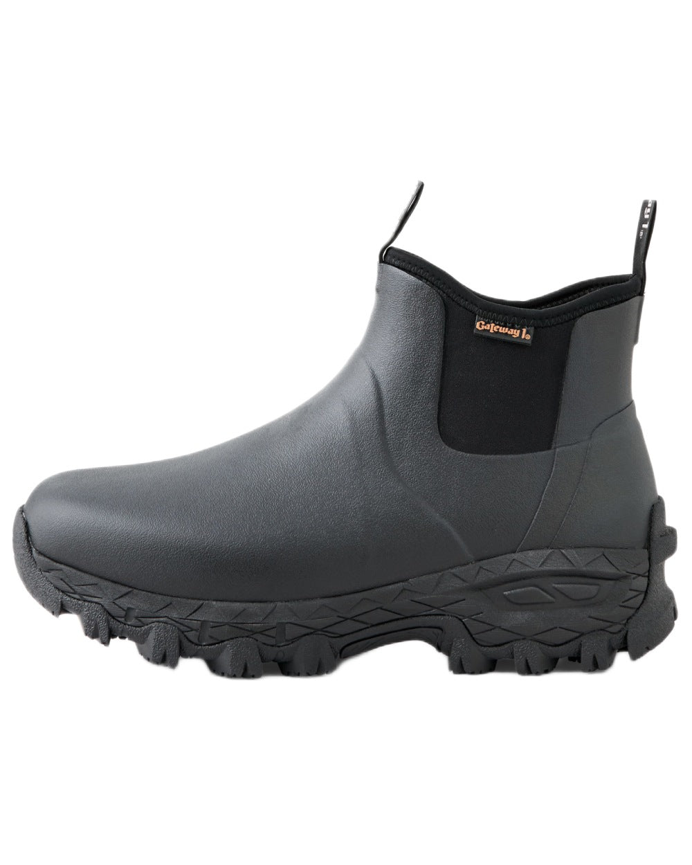 Black Coloured Gateway1 Woodwalker 7" 4mm Boots on white background #colour_black