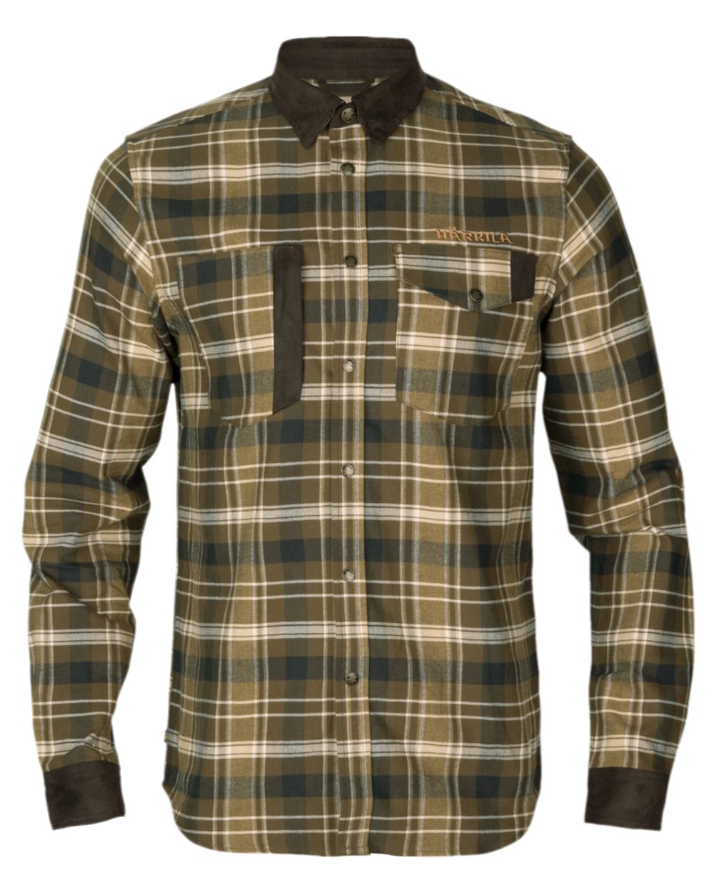 Antique Bronze Coloured Harkila Aivak Long Sleeved Shirt on white background #colour_antique-bronze