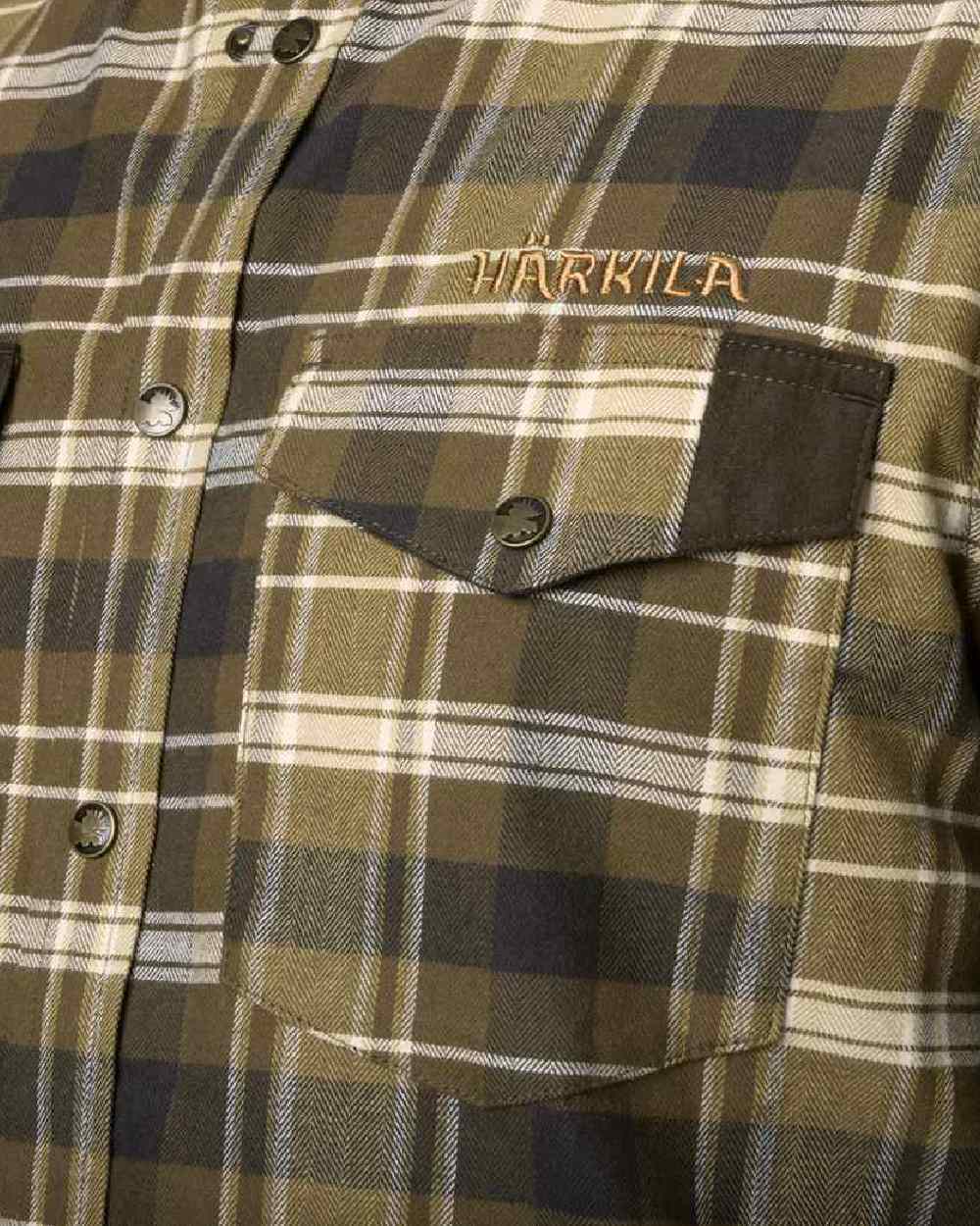 Antique Bronze Coloured Harkila Aivak Long Sleeved Shirt on white background #colour_antique-bronze