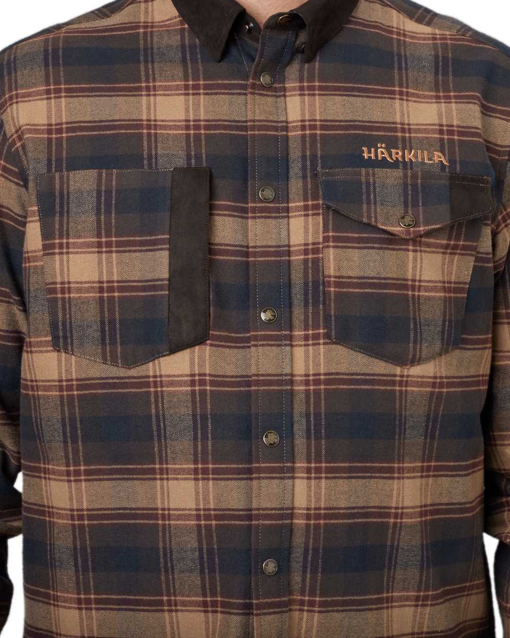 Burgundy Coloured Harkila Aivak Long Sleeved Shirt on white background #colour_burgundy