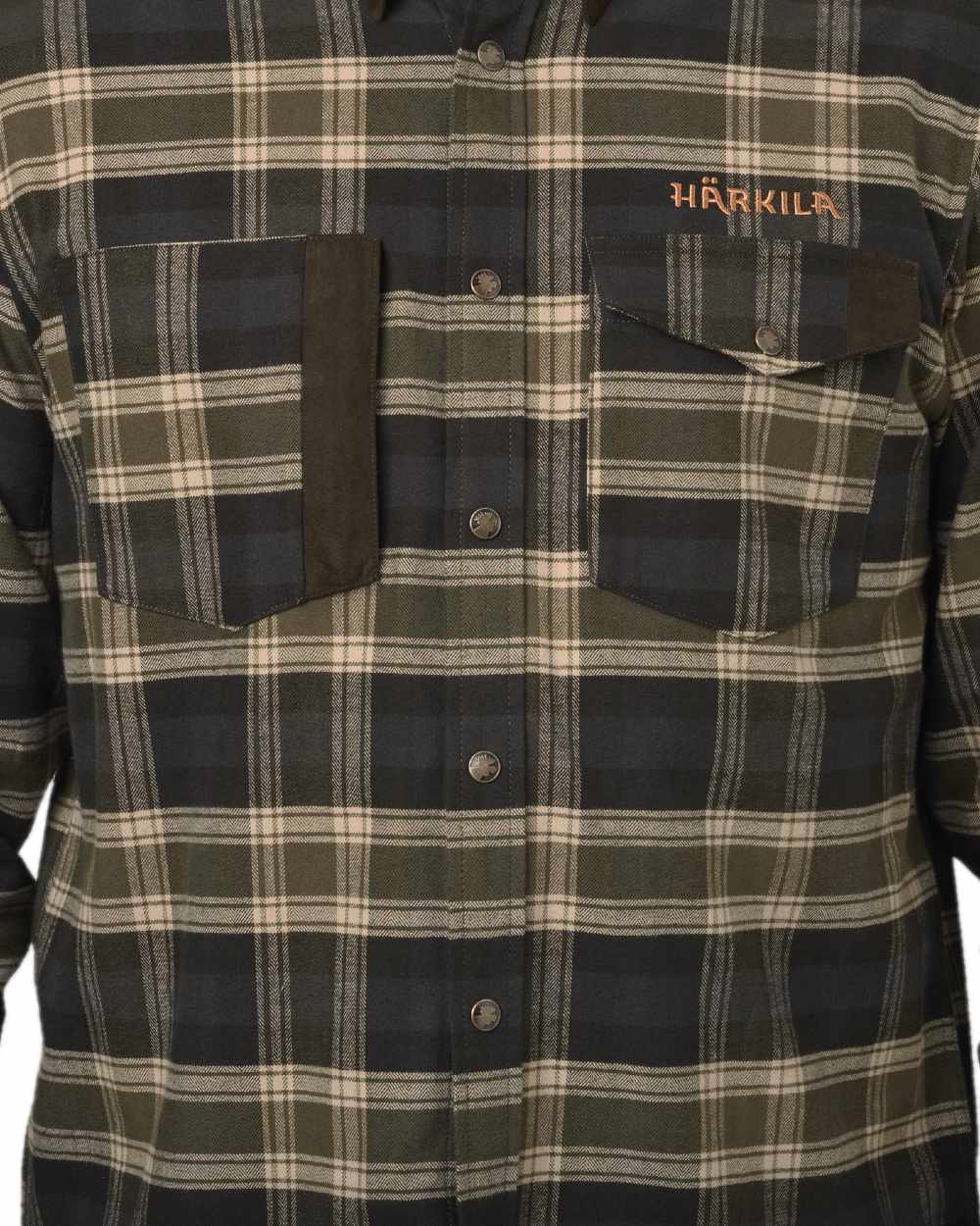 Olive Coloured Harkila Aivak Long Sleeved Shirt on white background #colour_olive