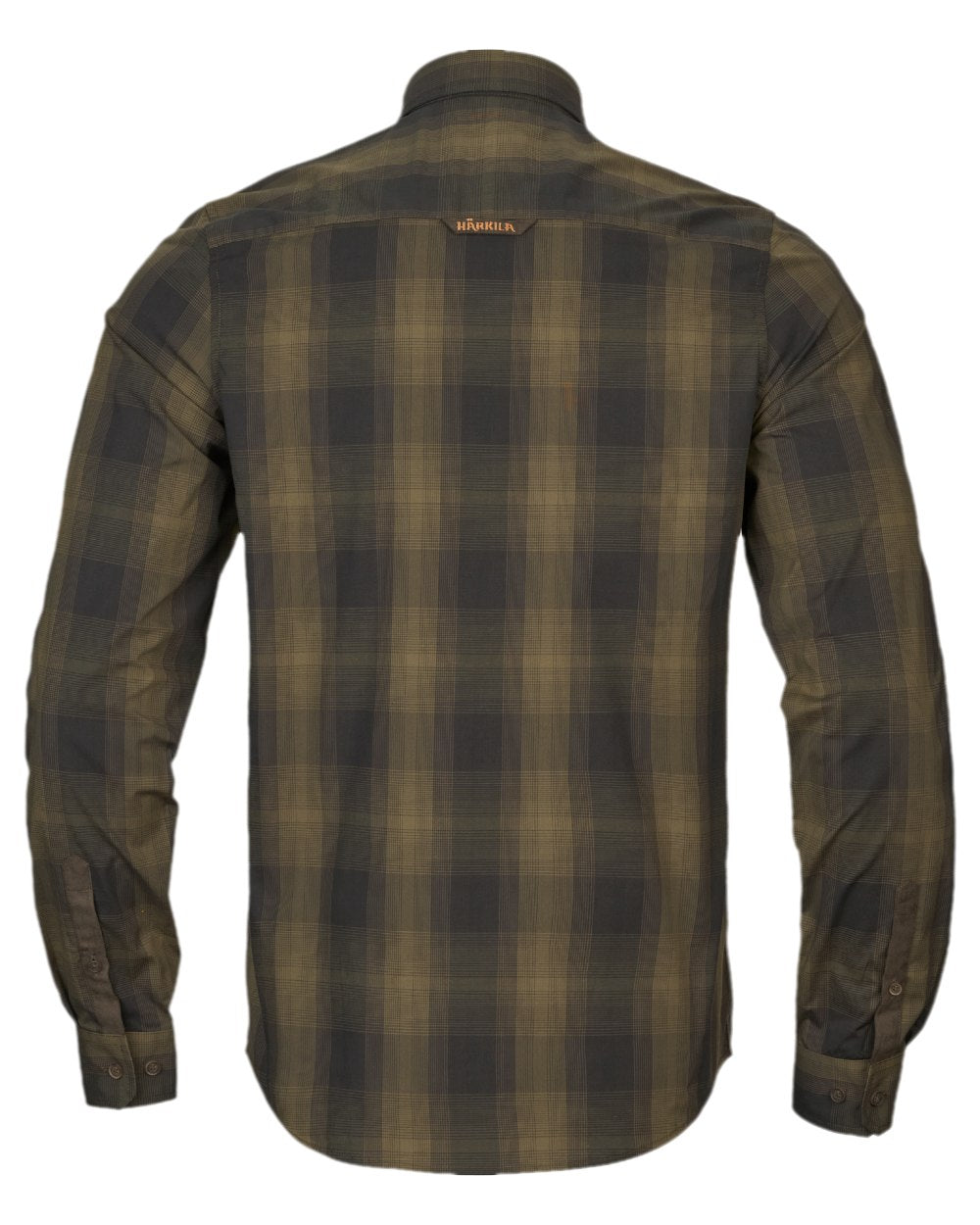 Willow Green Shadow Brown Coloured Harkila Akkan Shirt on white background #colour_willow-green-shadow-brown