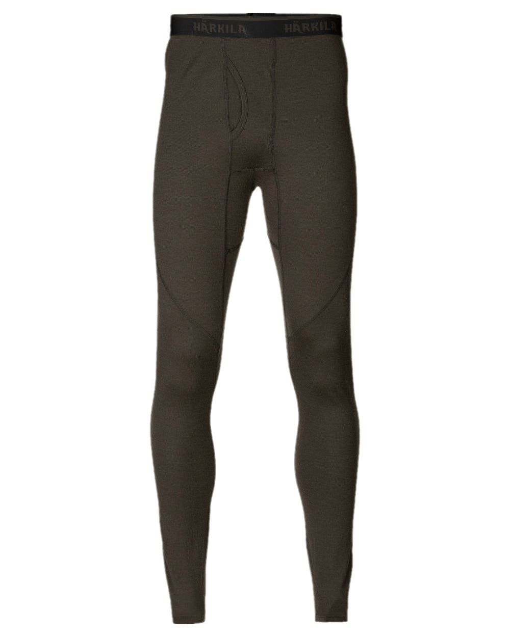 Shadow Brown Coloured Harkila All Season Long Johns Base Layer on white background #colour_shadow-brown