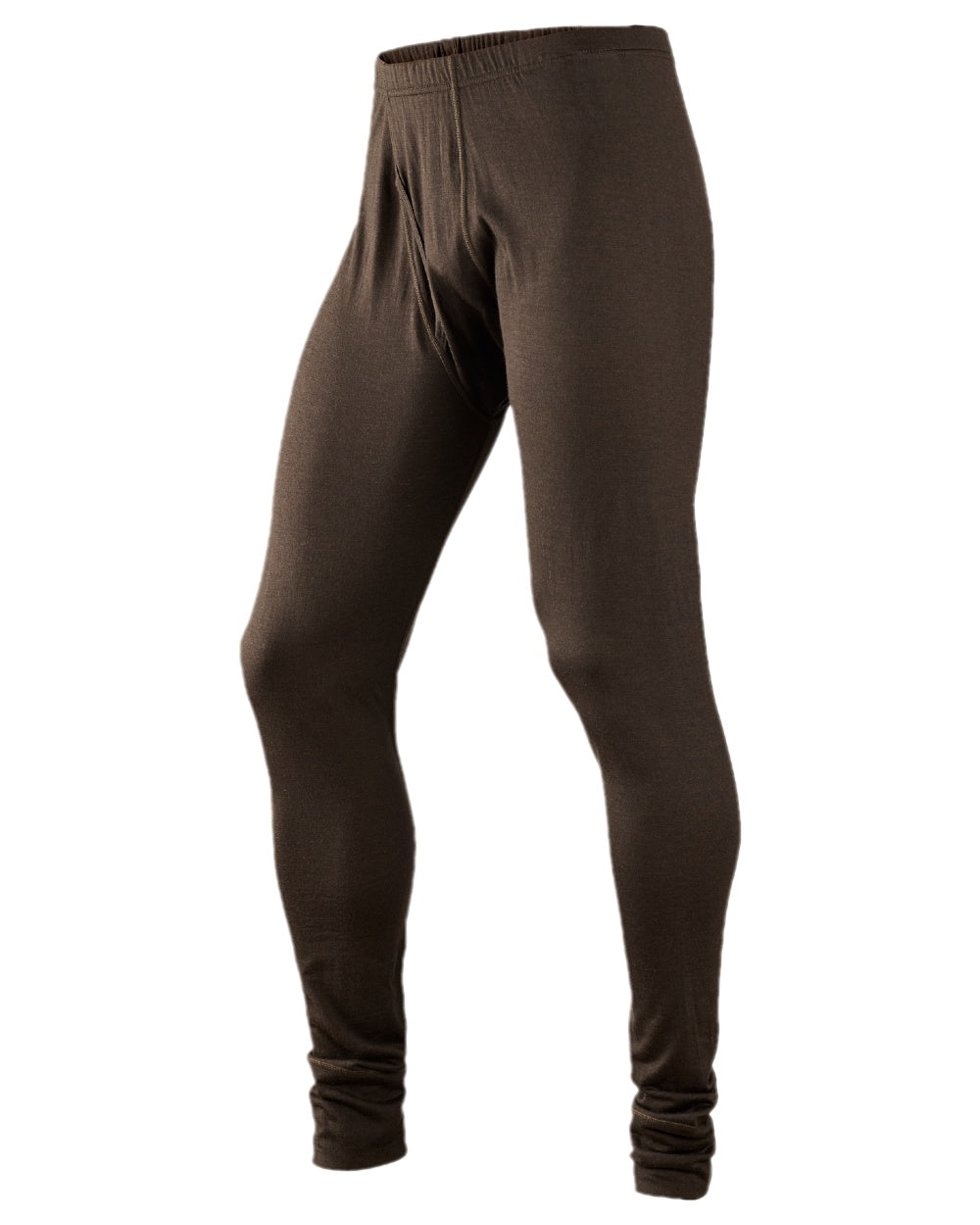 Shadow Brown Coloured Harkila All Season Long Johns on white background #colour_shadow-brown