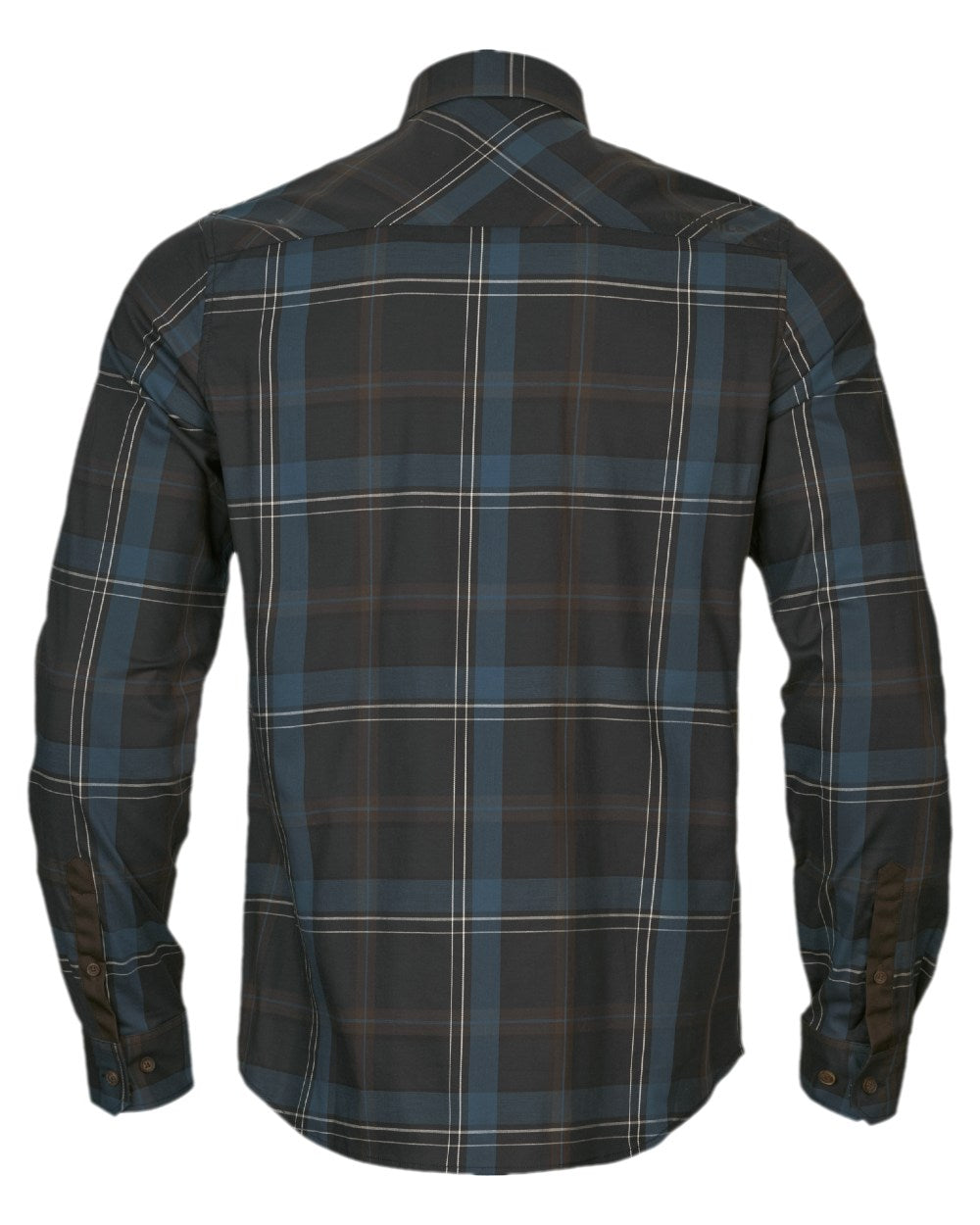 Dark Navy Coloured Harkila Anker Long Sleeve Shirt on white background #colour_dark-navy