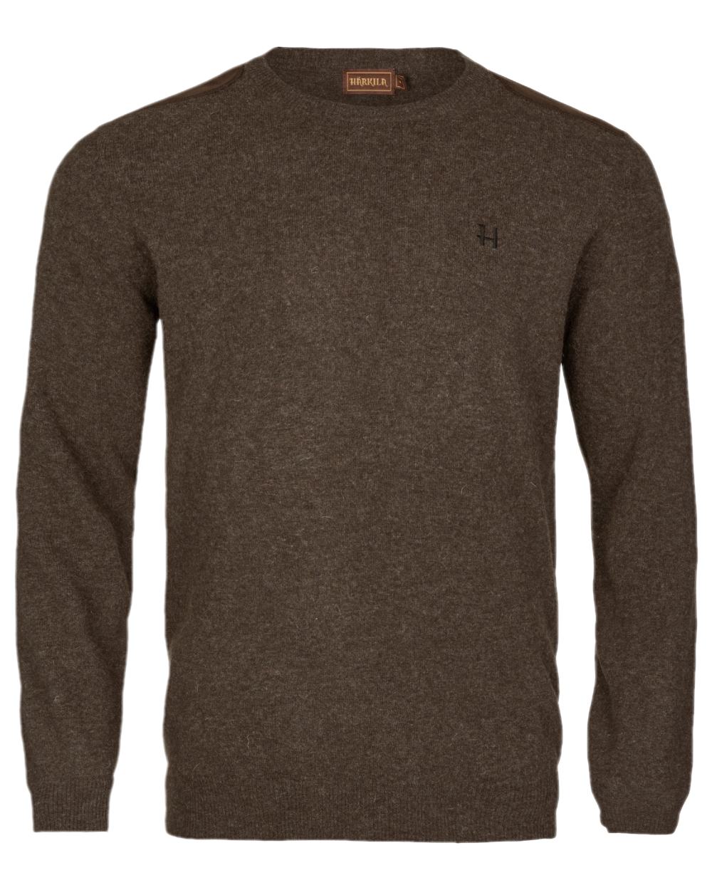 Slate Brown Coloured Harkila Arran Pullover on white background #colour_slate-brown