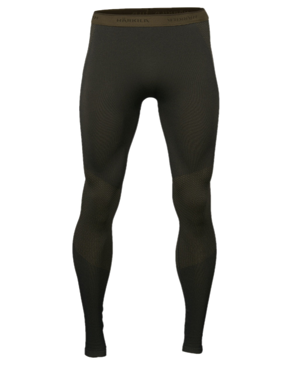 Dark Willow Green Coloured Harkila Base Active Long Johns on white background #colour_dark-willow-green