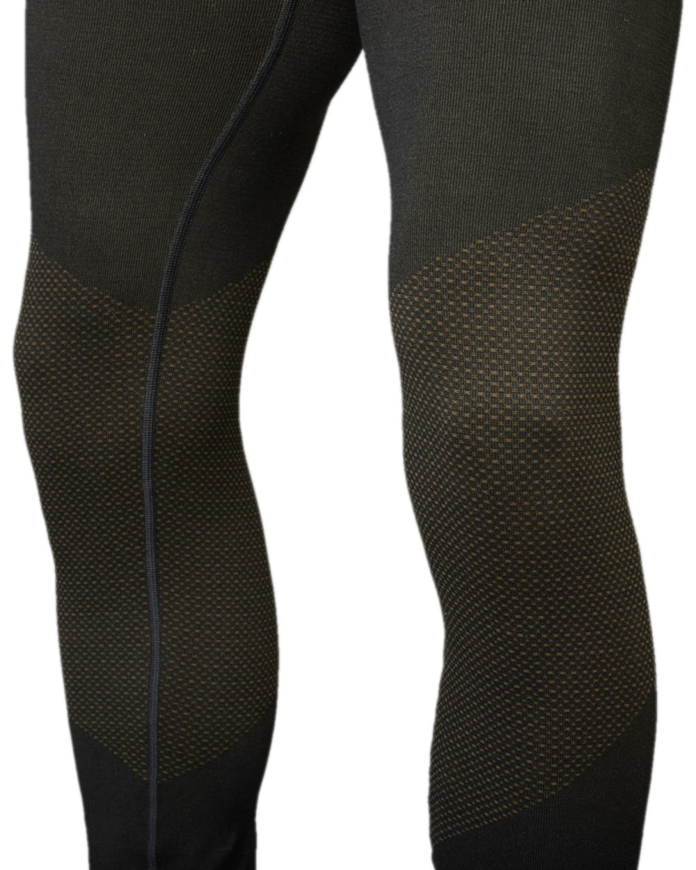 Dark Willow Green Coloured Harkila Base Active Long Johns on white background #colour_dark-willow-green
